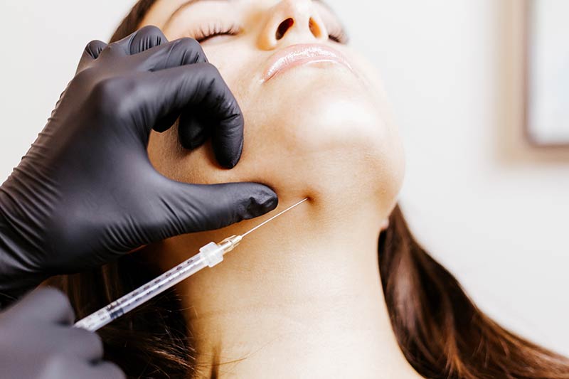 Kybella Injection during Double Chin Removal Treatment at Glow Dermspa in Lakewood Ranch FL