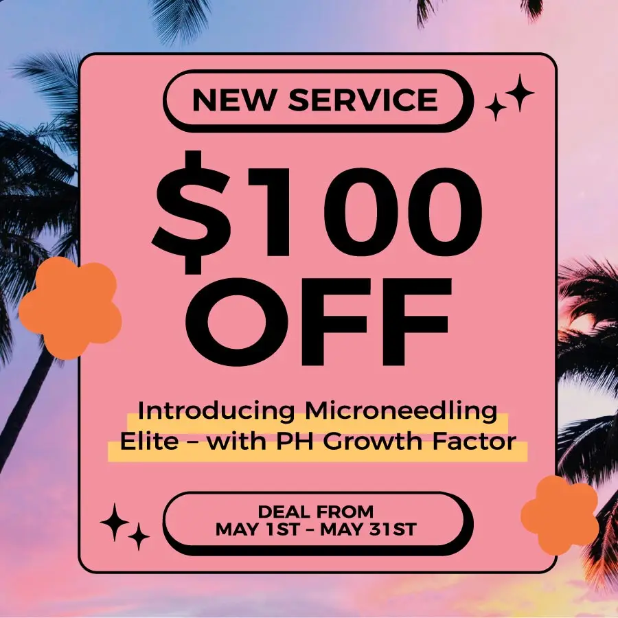 $100 off our new service microneedling elite - with PH Growth Factor