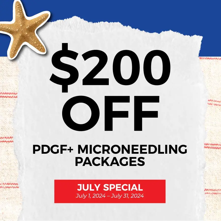 $200 off pdgf+ microneedling packages - July 2024 Special at Glow Dermspa